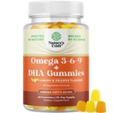 Vegetarische Omega 3 Gummis für Erwachsene - Vegetarische Omega 3 6 9 DHA Gummis für Brain Bone und Herzgesundheit und Gelenkunterstützung - Burpless Halal Fish Free Plant Based Supplement Männer Frauen
