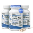 IMMUNOVITES 3-Pack Stabilisierte R-Alpha-Liposäure ((True))) 600mg pro Portion [[Hochpotenz und bis zu 40x Erhöhte Absorption]]] (Na R-ALA) (Na R-LA) (Na R-Lipoate) (3 Flaschen)