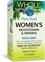 Natürliche Faktoren Ganze Erde und Meer Frauen Multivitamin & Mineral, Ganze Nahrungsergänzung, Vegan, 120 Tabletten