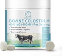 Bovine Colostrum 120 Chewable Tablets, 2000mg Colostrum Supplement 40% IgG, für Immununterstützung, Gut Health, Haarwachstum, Energie, 100% Gras Fed & First-Milking, Glutenfrei, Sojafrei