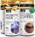 Pilz Kaffee und hohe Prebiotische Faser Gummie Bundle - 9 Pilz Adaptogen Mix, Dietary Fiber 7G, Probiotic - Instant Mushroom Kaffee und Fiber Chews für Immunität, Gut Health - für Männer und Frauen