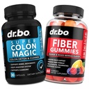 DR. BO Fiber Gummies & Colon Cleanse Supplements - Tasty Gummy Prebiotic Fiber Supplement - Super Colon Magic Bowel Movement Support für Gut & Stomach Cleansing