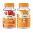 Lebensfähiges Kollagen & Vitamin C + Vitamin C 750mg, Gummies Bundle - Große Verkostung, Vitamin-Ergänzung, Glutenfrei, GVOfrei, Kaugummi