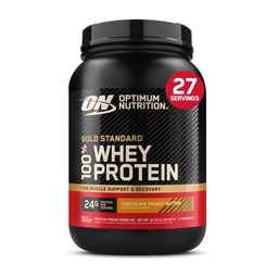 Optimum Nutrition Gold Standard 100% Whey Protein Pulver, Schokoladen-Peanut Butter, 2 Pfund (Packaging Mai Vary)
