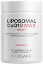 Codeage Liposomal CoQ10 Max Supplement - 250 mg Coenzym Q10 mit Vitamin E Isomers Tocopherols - 2-Monats-Versorgung - 1 Kapsel pro Servierung - Liposomale Lieferung - Non-GMO, Gluten-Free - 60 Kapseln