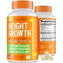Kids Height Growth Support Kapseln - Tägliche Entwicklungsformel mit Kalzium, Vitamin D3 & Zink - Knochen & Ernährung Unterstützung für Kinder & Jugendliche - Amino Blend - 60 Kapseln