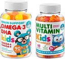 DR. MORITZ Kids Omega 3 Gummies (90 Count) und Kids Multivitamin Gummies Bundle (60 Count,) - für Kinder Immununterstützung und Gesundheit