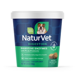 NaturVet – Verdauungsenzyme – Plus Probiotics & Prebiotics – unterstützt Ernährungsveränderungen und gesunde Verdauungstrakte – für Hunde (Soft Chews, 70 Count)