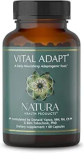 Natura Health Products Vital Adapt Supplement - Daily Nourishing Adaptogenic Tonic for Endocrine Function Support - Mit Rhodiola, Ashwagandha, Cordyceps, Reishi (60 Kapseln)