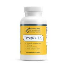 Geforschte Ernährung Omega-3 Plus Fish Oil - EPA DHA Omega 3 Supplement zur Unterstützung Herz-Kreislauf- und Gehirngesundheit - Molecularly Distilled for Purity & Safety (60 Softgels)