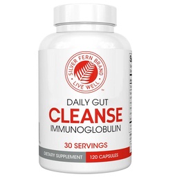 Silver Fern Cleanse - Daily Gut - 1 Flasche - 120 Kapseln - 30 Tage Versorgung - Immunoglobulin G, A & M - (IgG, IGA, IgM) - Postbiotic