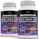 NEU AGE Magnesium Supplement - Leistungsstarke Glycinate Citrate Malate Oxide Taurate Aspartate Gluconate Orotate & Mag Chloride Manganese Knochen Gesundheit und Knochenstärke, Joint Support- 180 Count