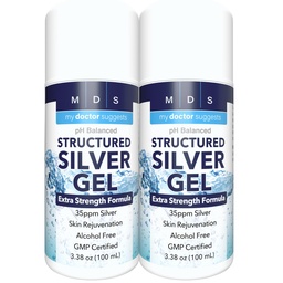 Kolloidale Silber Gel Extra Strength - 35ppm Aktiviertes kolloidales Silber Gel für maximale Potenz - Made in USA - Strukturierte Formel in einem bequemen 2 Pack