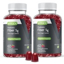 Viteey Prebiotic Fiber Gummis für Erwachsene, 5g - Gut Health & Digestive Soluble Fiber Supplement Gummis - Zero Sugar Hinzugefügt, Vegan, Gluten-Free - 120 Count