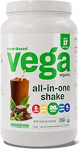 Vega Organic All-in-One Vegan Protein Powder, Chocolate Mint - Superfood Zutaten, Vitamine für Immunität Unterstützung, Keto Friendly, Pea Protein für Damen und Herren, 1,6 lbs (Packaging May Vary)