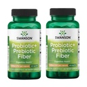 Swanson Prebiotic + Probiotic Fiber - Natürliche Ergänzung Förderung des Verdauungssystems und Immun-Gesundheitsunterstützung - Aids Regularity & GI Tract Health - (60 Kapseln, 500 Millionen CFU Jeder) (2 Packung)