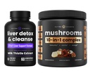 NutraChamps Liver Detox & Pilzpulver - Kognition, Detox & Immunität Bundle