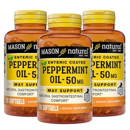 MASON NATURAL Pfefferminzöl 50 mg Enteric Coated Supplement, 270 Tage Versorgung der gastrointestinalen Unterstützung für normal funktionierende Bowel, Softgel Pillen