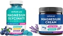 Magnesium Glycinate-Gummien mit Ashwagandha, Magnesium Cream - Schlaf, Muskelkramp und Entspannung