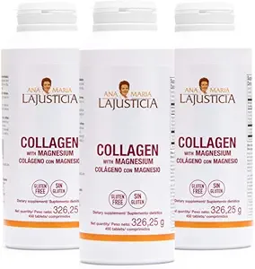 Ana Maria Lajusticia -- 3 Pack hohe Absorption Collagen Pillen mit Magnesium. Gesunde Haut, Nägel, Haare und Ligaments. Natürliche Ergänzung, 450 Tabletten.