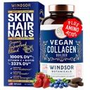 Vegane Kollagen für Frauen und Männer Ergänzungen - Vitamin C, Biotin, Aminosäuren Glycin, Lysin, Proline, Bio Obst und Gemüse Pulver - Einmal ein Tag - 30 pflanzenbasierte Collagen Boost Tabletten