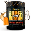 ALPHA LION Superhuman Pre Workout Powder, Beta Alanine, L-Taurine & Tri-Source Koffein für nachhaltige Energie & Fokus, Nitric Oxide & Citrulline für Pumpe (21 Servietten, Orange Gainsicle)