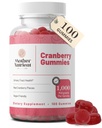 Mutter Nährstoff Cranberry Gummies Ergänzung für Frauen & Kinder- Urinary Tract Gesundheit- Weniger Tart & 90% weniger süß, glutenfrei, Non-GMO, Vegan - Pure Cranberry Extract 1000mg - 100 Count.