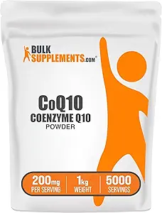 BulkSupplements.com Coenzym Q10 Powder - Coenzym Q10 200mg Supplement, Nahrungsergänzung - Glutenfrei, 200mg pro Servierung, 1kg (2.2 lbs) (Pack von 1)