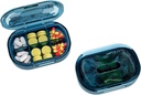 Kleine Pille Box, Feuchtigkeit Proof Pille Case, Reise Pille Organizer für Pocket Purse, Täglich tragbare Medizin Vitamin, Fischöl, Beilage (blau)