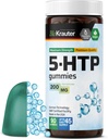 BIO KRAUTER 5 HTP Zusatzgummis - 200 mg Stärke - 90 Vegan Chews - Relaxation Support 5HTP Plus L Tryptophan Supplement - Pectin basierte Formel