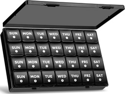 Große monatliche Pillen-Organisator, XL 4 Wochen Pillen-Box, 28 Tage Pillen-Gehäuse von Woche organisiert,Großer Bestandteil Pillen-Container mit Dust-Proof, für Pillen/Vitamin/Fish Oil/Supplements, von Yaklim (Schwarz)