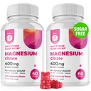 Magnesium Gummis Sugar-Free - ruhige Magnesium-Ergänzung für Kinder, unterstützt erholsamen Schlaf, Sugar-Free Magnesium Citrate Gummis für Kinder & Erwachsene (120 Count)