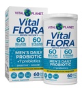 Vital Planet - Vital Flora Probiotics for Men, 60 Billion CFU, 60 Diverse Strains, 7 Bio-Präbiotika, Männer täglichen Regal stabil Probiotic für Immununterstützung, Gas Relief, Verdauungsgesundheit 60 Kapseln