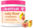 BelliWelli Fiber Supplement für Damen und Herren – Premium Daily Fiber Powder from Organic Acacia with Added Collagen, Electrolytes & Probiotics – No Bloat, Constipation & Gut Health Support (Peach Mango)