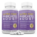 Justified Laboratories Ultra Fast Pure Keto Boost - 60 Kapseln, Packung mit 2 - Ketogene Unterstützung von Apfelessig, Grünteeblatt, Vitamin C, Vitamin D3 & extra natives Olivenöl - 60 Portionen
