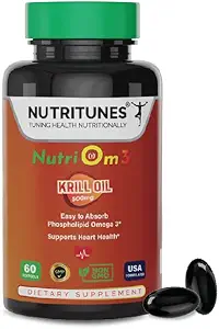 Omega 3 Krill Öl mit Astaxanthin–500 mg Antarktis Krillöl, Easy Absorb EPA & DHA für Herzgesundheit – Non-GMO, Allergen-Free, GMP-zertifiziert – 60 Softgels
