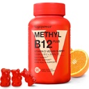 Vitamin B12 D3 Vegan-Gummien - 90 Graf I 1000 MCG Methyl B12 & 5000 IU Vitamin D Gummy Chewable Supplements für Erwachsene & Kinder - Immune Gesundheit & Tagesenergie Boost - Non-GMO, Orange