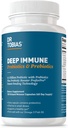 Dr. Tobias Deep Immune Probiotics & Prebiotics, Dual Action Digestion & Immune Support mit PreforPro Prebiotics & Delayed Release Spore Forming Probiotics for Women & Men, 120 Kapseln, 60 Servietten
