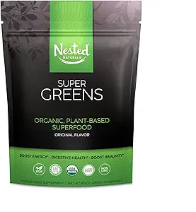 Super Greens Daily Greens Superfood Powder - zertifiziertes USDA Organic Green Powder w/20+ Ganze Lebensmittel, Spirulina Powder, Wheat & Barley Grass - Probiotics, Fiber & Enzymes - Original Refill, 30 Portionen