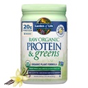 Garten des Lebens Raw Bio Protein & Greens Vanille - Vegan Protein Pulver für Frauen und Männer, Pflanzen- und Erbsenproteine, Grüne & Probiotika, Glutenfreies Low Carb Shake Made Ohne Dairy 20 Servierungen