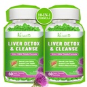 Liver Cleanse Detox Repair Gummis, Milk Thistle Gummis mit Artichoke, Dandelion für Liver Support, Vegan & Non-GMO, Gelatin-Free, Apple Flavor 120ct