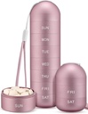 Zannaki Metal Moisture Proof Wöchentliche Pille Organizer, stapelbare Aluminiumlegierung BPA Kostenlose Reise Wandern 7 Tage Pille Box Fall Wasserdicht und große Anteil Pillen, Vitamine, Fischöl, Ergänzungen