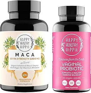 Happy Healthy Hippie Vaginal Probiotics für Frauen & Bio Maca Root Capsules