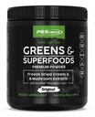 PEScience Greens Pulver Superfood mit natürlichem Chlorophyll, Reishi & Turkey Tail Mushroom Powders, Freeze-Dried Kale, Spinat, Broccoli Sprouts, Original Flavor, 30 Servietten