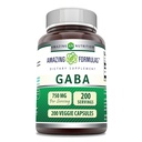 Erstaunliche Formeln GABA 750mg Pro Servieren Veggie Kapseln Ergänzung | Non-GMO | Gluten Free | Made in USA | Ideal für Vegetarier (200 Count)