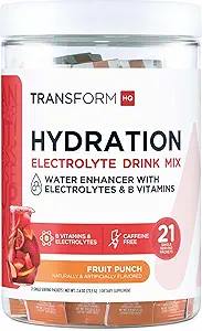 TransformHQ Hydration Drink Mix (21 Single-Serving Packets, Rocket Pop) - Hydration Supplement Mischung mit Vitaminen und Elektrolyten
