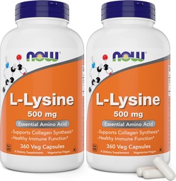 Jetzt L-Lysine 500 mg, 360 Vegetarische Kapseln (Pack von 2)