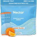 Nectar Energy Booster - Organic Caffeine, B12 & Elektrolyte - Sugar Free & Zero Calorie – Healthy Coffee, Energy Drink & Soda Alternative – Hydration & Energy Supplement (Orange 30 Powder Packets)