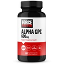 FORCE FACTOR Alpha GPC Brain Supplement für Speicher und Fokus, Mood Support Supplement mit Alpha GPC 600mg, Premium-Qualität, Vegan, Non-GMO, 60 Kapseln
