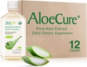 AloeCure USDA Organic Aloe Vera Juice Made innerhalb 12 Hrs of Harvest - Pure Aloe Juice Natürliche Verdauungsergänzung zur Unterstützung Verdauung, Immunsystem und Balanced Stomach Acidity, 12 x 500ml Flaschen